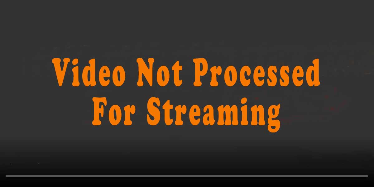 Video Is Not Processed For Streaming